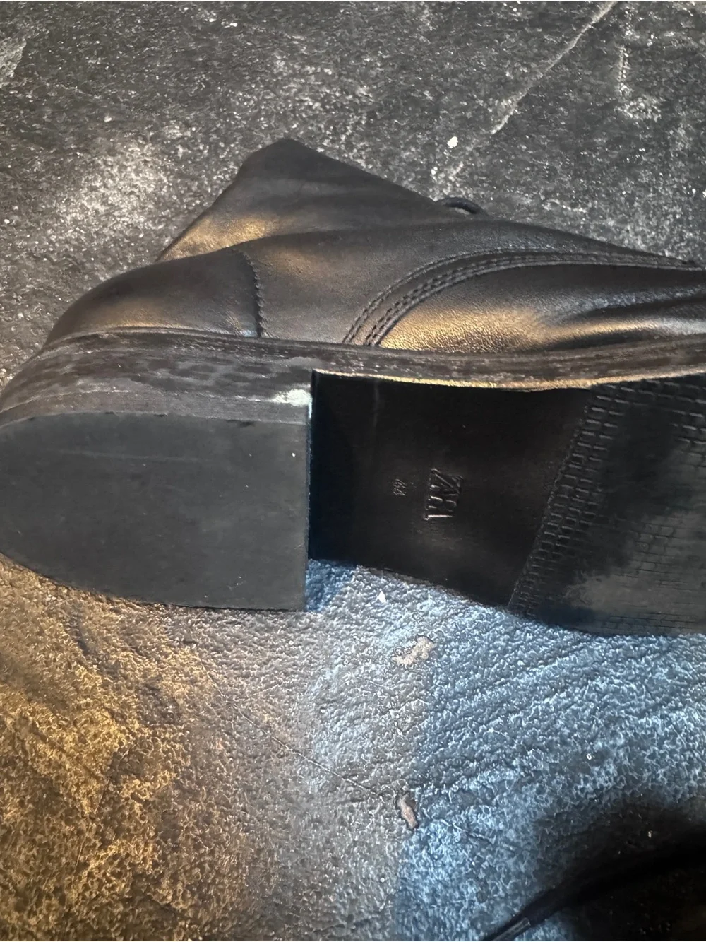 Zara Men's Black Leather Lace-Up Boots